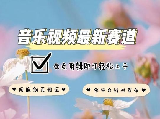 音乐视频赛道最新玩法，纯原创不违规，可所有平台同时发布，会点剪辑即可轻松拿捏【揭秘】-轻创副业圈