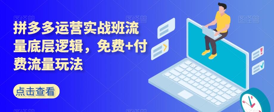 拼多多运营实战班流量底层逻辑，免费+付费流量玩法-轻创副业圈