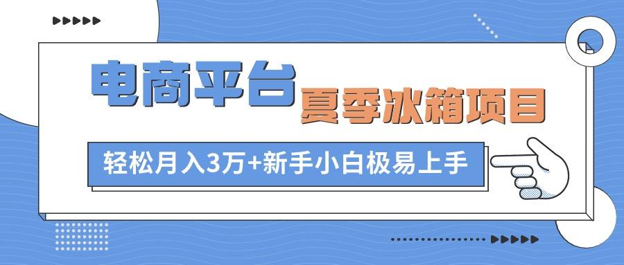 电商平台夏季冰箱项目，轻松月入3万+，新手小白极易上手-轻创副业圈