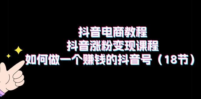 抖音电商教程：抖音涨粉变现课程：如何做一个赚钱的抖音号(18节-轻创副业圈
