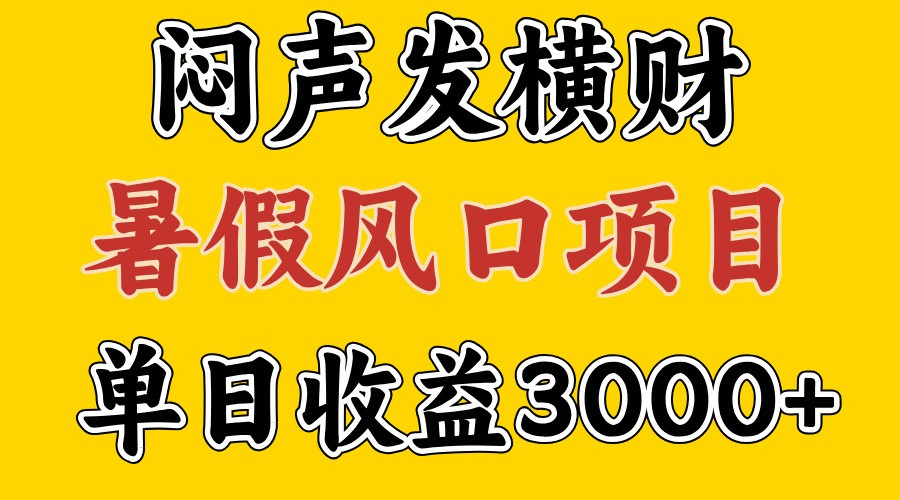 30天赚了7.5W 暑假风口项目，比较好学，2天左右上手-轻创副业圈