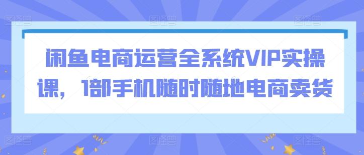 闲鱼电商运营全系统VIP实操课，1部手机随时随地电商卖货-轻创副业圈