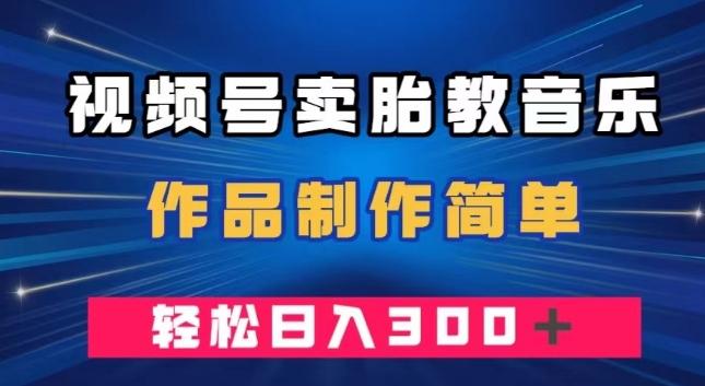 视频号卖胎教音乐，作品制作简单，一单49，轻松日入300＋-轻创副业圈