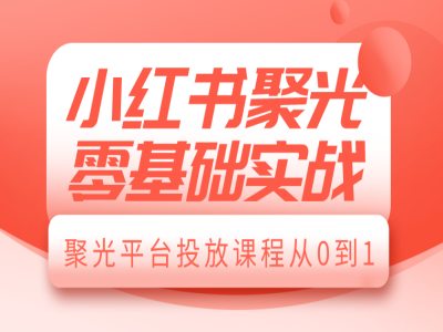 小红书聚光零基础实战，聚光平台投放课程从0到1-轻创副业圈