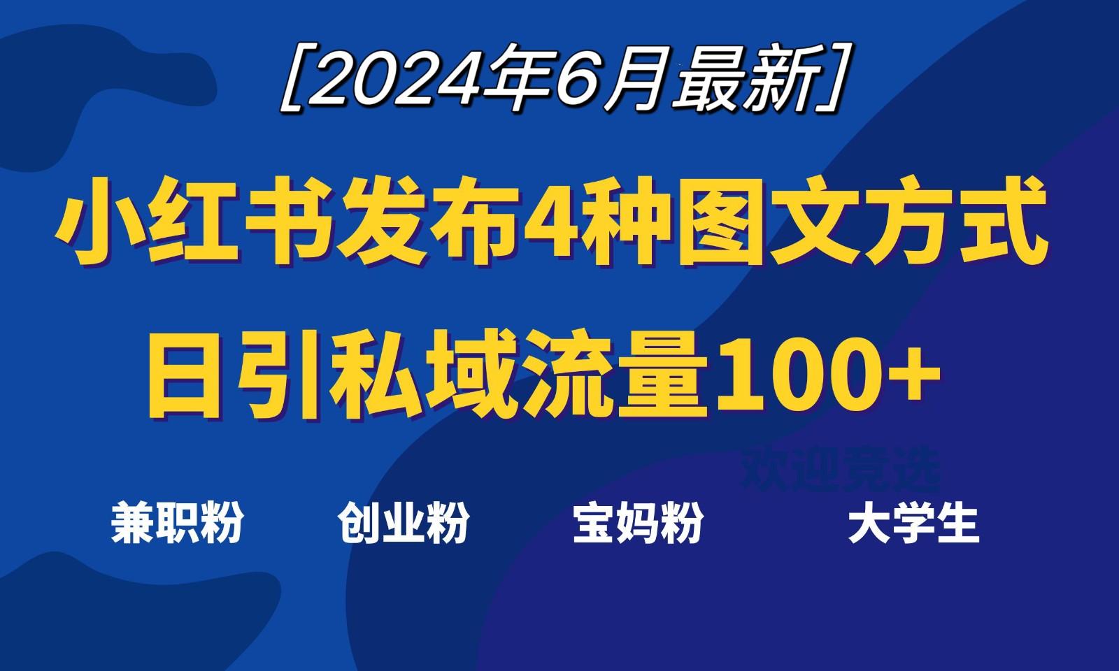 小红书发布这4种图文，就能日引私域流量100+-轻创副业圈