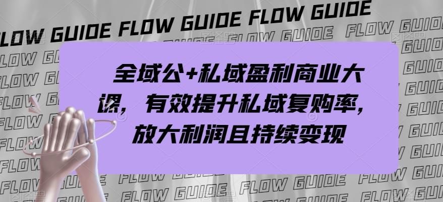全域公+私域盈利商业大课，有效提升私域复购率，放大利润且持续变现-轻创副业圈