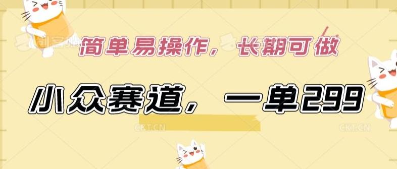 小众赛道，一单299.简单易操作，长期可做【揭秘】-轻创副业圈
