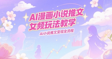 AI漫画小说推文女频玩法教学，AI小说推文变现全流程-轻创副业圈