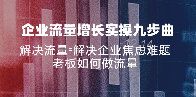 企业流量增长实战九步曲，解决流量=解决企业焦虑难题，老板如何做流量-轻创副业圈