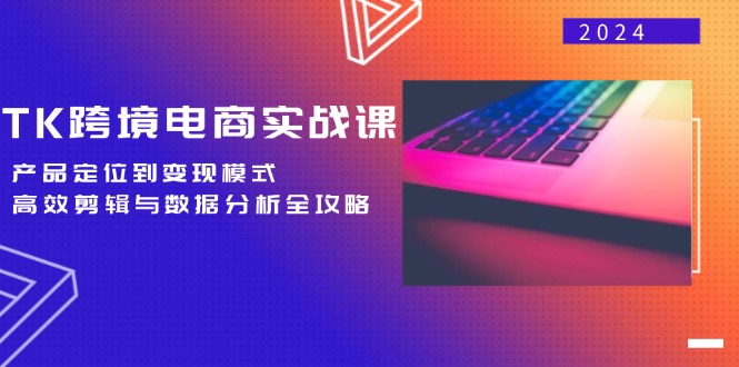 TK跨境电商实战课：产品定位到变现模式，高效剪辑与数据分析全攻略-轻创副业圈