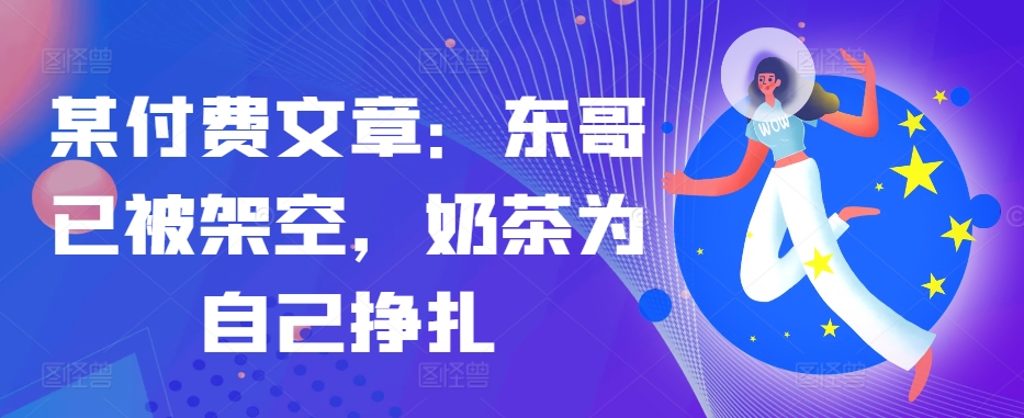 某付费文章：东哥已被架空，奶茶为自己挣扎!!-轻创副业圈