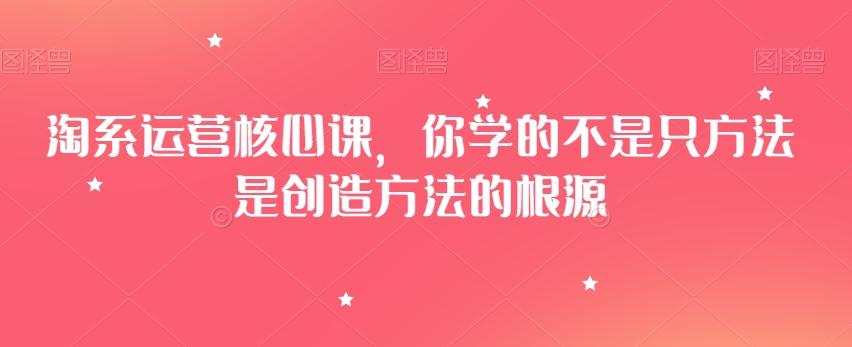 淘系运营核心课，你学的不是只方法是创造方法的根源-轻创副业圈