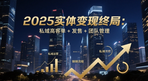 2025实体变现终局：私域高客单+发售+团队管理-轻创副业圈