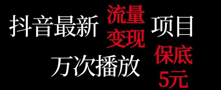 抖音流量变现，万次播放保底5元，额外收入-轻创副业圈