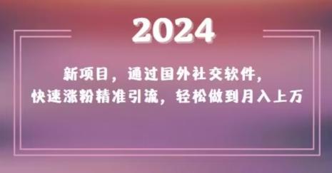 2024新项目，通过国外社交软件，快速涨粉精准引流，轻松做到月入上万【揭秘】-轻创副业圈
