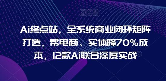 Ai终点站，全系统商业闭环矩阵打造，帮电商、实体降70%成本，12款Ai联合深度实战-轻创副业圈