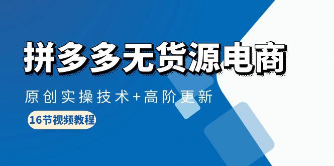 (10015期)拼多多无货源电商，原创实操技术+高阶更新(16节视频教程)-轻创副业圈