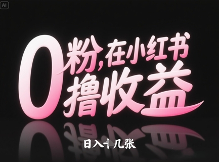 0粉在小红书撸收益，日入几张-轻创副业圈
