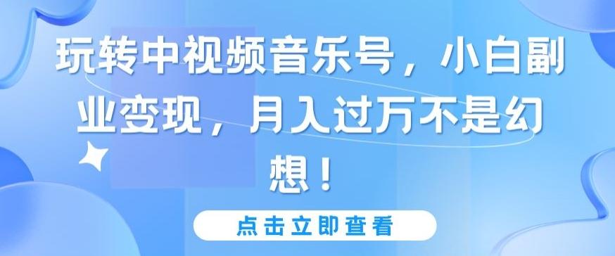 玩转中视频音乐号，小白副业变现，月入过万不是幻想【揭秘】-轻创副业圈