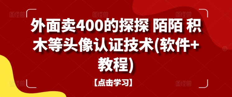 外面卖400的探探 陌陌 积木等头像认证技术(软件+教程)-轻创副业圈
