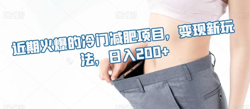 近期火爆的冷门减肥项目，变现新玩法，日入200+-轻创副业圈