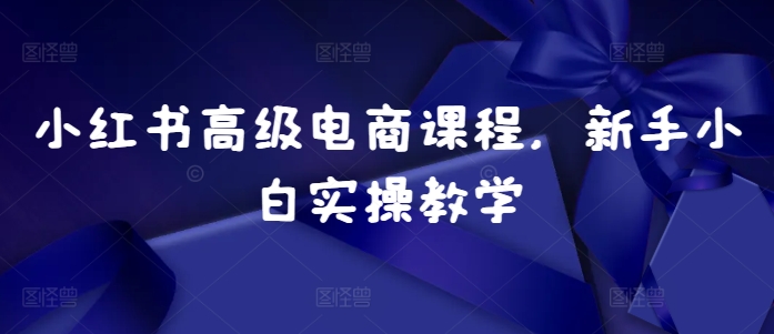 小红书高级电商课程，新手小白实操教学-轻创副业圈