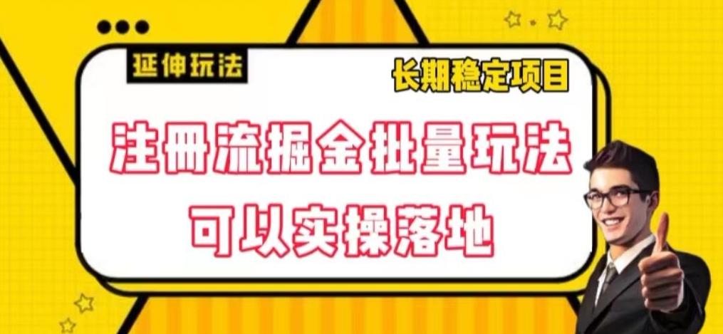 注册流掘金批量玩法，可以实操落地【揭秘】-轻创副业圈