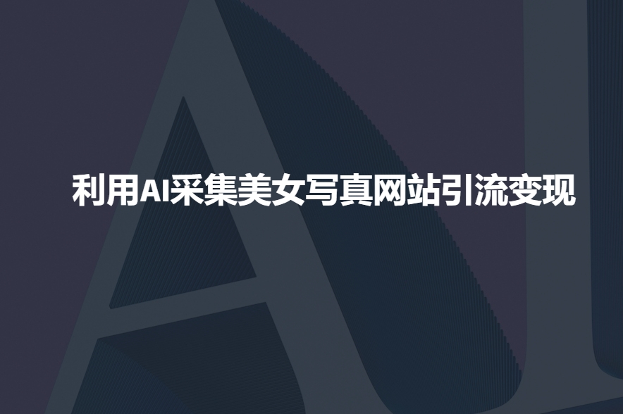 利用AI采集美女写真网站引流变现，引流嘎嘎的-轻创副业圈
