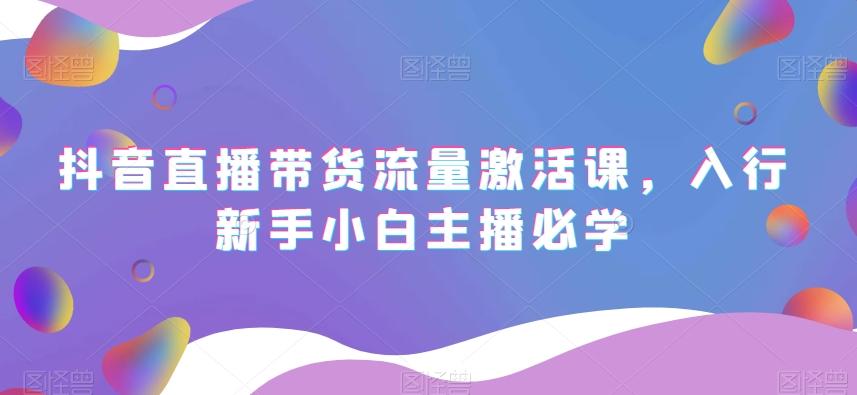 抖音直播带货流量激活课，入行新手小白主播必学-轻创副业圈