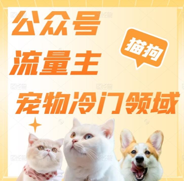 公众号流量主，萌宠冷门领域，单日收益2000+，简单暴力掘金，矩阵操作，无限放大收益！-轻创副业圈