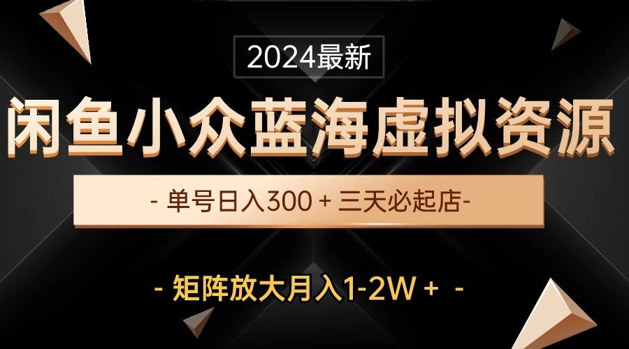 最新闲鱼小众蓝海虚拟资源，单号日入300＋，三天必起店，矩阵放大月入1-2W-轻创副业圈