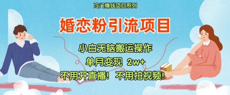 小红书婚恋粉引流，不用开直播，不用拍视频，不用做交付【揭秘】-轻创副业圈