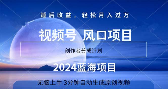2024蓝海项目，3分钟自动生成视频，月入过万-轻创副业圈