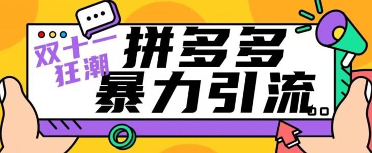 【首发】双十一拼多多暴力引流，日引300+微信-轻创副业圈