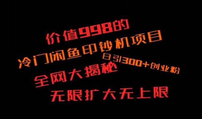 闲鱼流量印钞机项目大揭秘，日引300+创业粉，保姆级实操教程-轻创副业圈