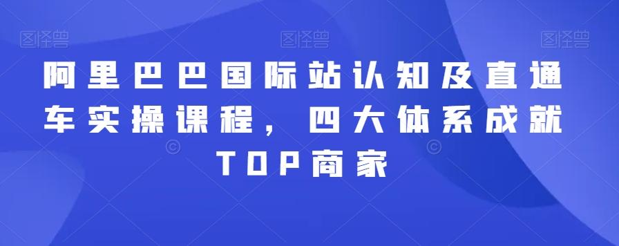 阿里巴巴国际站认知及直通车实操课程，四大体系成就TOP商家-轻创副业圈