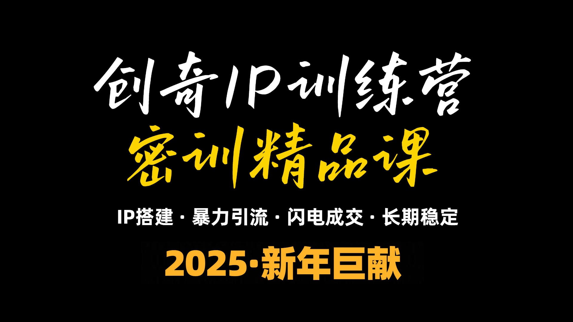 2025年“知识付费IP训练营”小白避坑年赚百万，暴力引流，闪电成交-轻创副业圈