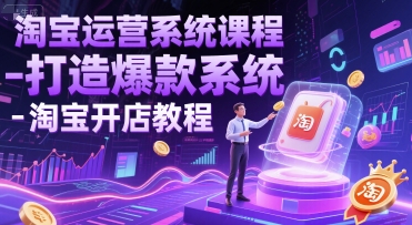 淘宝运营系统课程-打造爆款系统-淘宝开店教程-轻创副业圈