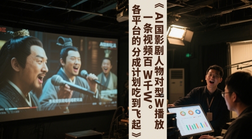 AI三国影视剧人物对口型唱歌玩法，一条视频百W千W播放，各平台的分成计划吃到飞起-轻创副业圈