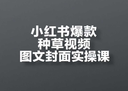 小红书爆款种草视频图文封面实操课，​开店、选品、引流、变现全流程-轻创副业圈