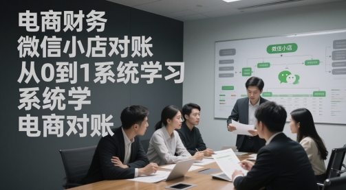电商财务微信小店对账，从0到1系统学习电商对账-轻创副业圈