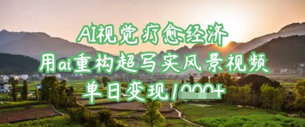 AI视觉疗愈经济：用ai重构超写实风景视频，单日变现多张-轻创副业圈