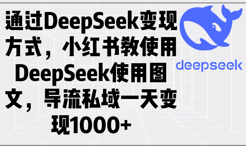 通过DeepSeek变现方式，小红书教使用DeepSeek图文，导流私域一天变现1000+-轻创副业圈