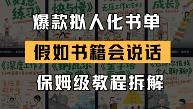最新爆款拟人化书单玩法，假如书籍会说话，保姆级教程-轻创副业圈