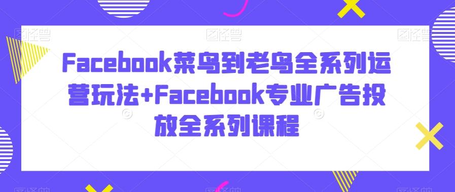 Facebook菜鸟到老鸟全系列运营玩法+Facebook专业广告投放全系列课程-轻创副业圈