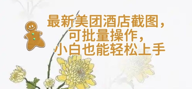 【轻云】最新美团酒店截图，可批量操作，小白也能轻松上手-轻创副业圈