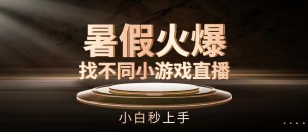 暑假火爆找不同小游戏直播间，小白秒上手【揭秘】-轻创副业圈