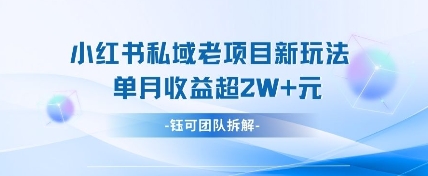 小红书私域项目新玩法，单月变现过W+-轻创副业圈