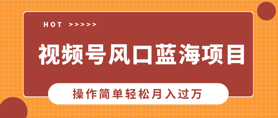 视频号风口蓝海项目，中老年人的流量密码，操作简单轻松月入过万-轻创副业圈