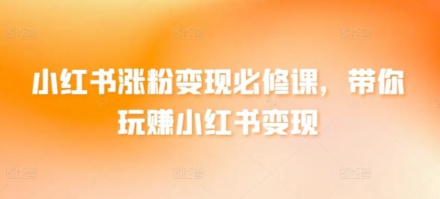 小红书涨粉变现必修课，带你玩赚小红书变现-轻创副业圈